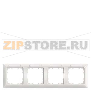 DELTA LINE ТИТАНОВО-БЕЛЫЙ РАМКА  4-МЕСТНАЯ 293X80MM ГОРИЗОНТАЛЬНАЯ С ПОЛЕМ ДЛЯ НАДПИСИ Siemens 5TG2554-1 