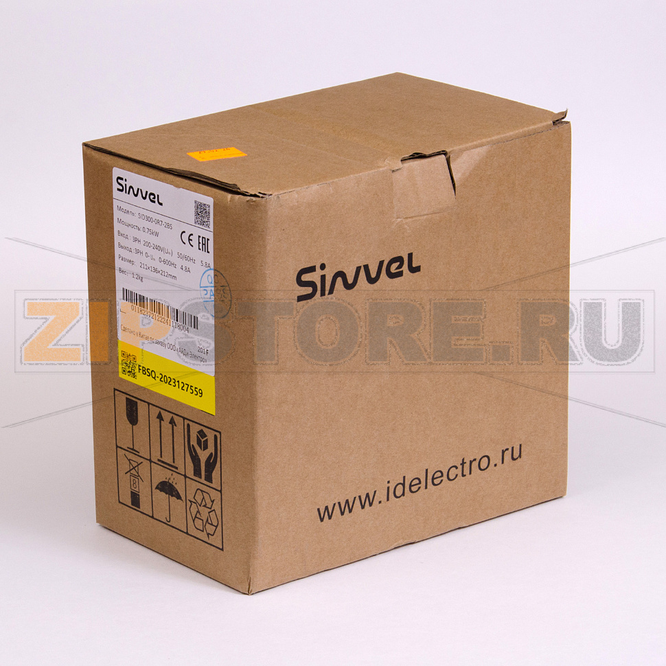 Преобразователь частоты 0.75 кВт, 1 фаза, 220 В, STO, тормозной модуль Sinvel SID300-0R7-2BS 