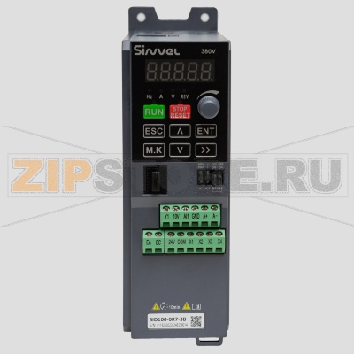 Преобразователь частоты 0.75 кВт, 3 фазы, 380 В, тормозной модуль Sinvel SID100-0R7-3B 