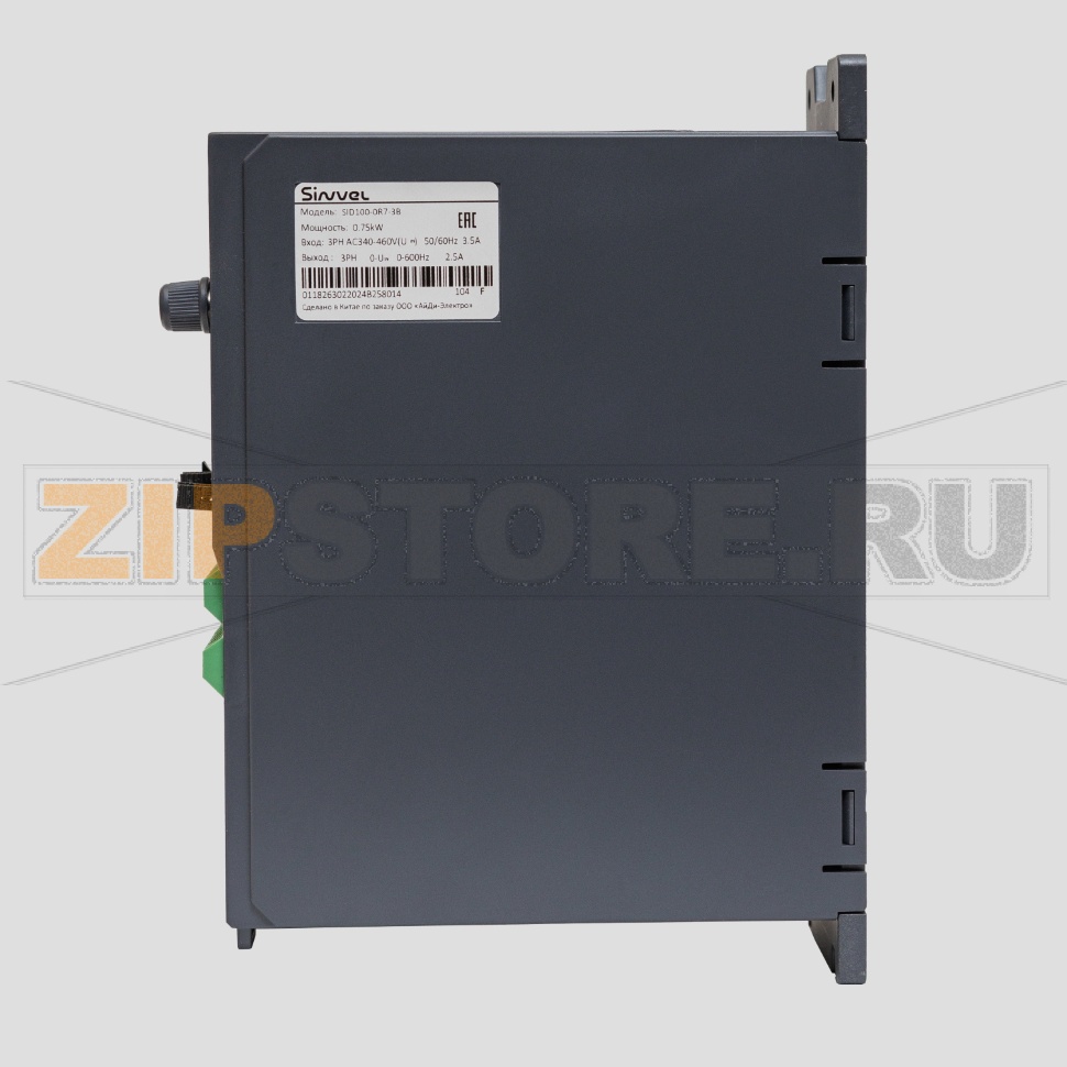 Преобразователь частоты 0.75 кВт, 3 фазы, 380 В, тормозной модуль Sinvel SID100-0R7-3B 