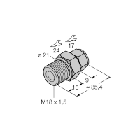 Фитинг компрессионный Turck CF-M-6-M18-A4