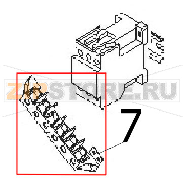 Morsettiera Angelo Po 1G1BR1E Morsettiera Angelo Po 1G1BR1EЗапчасть на деталировке под номером: 7
