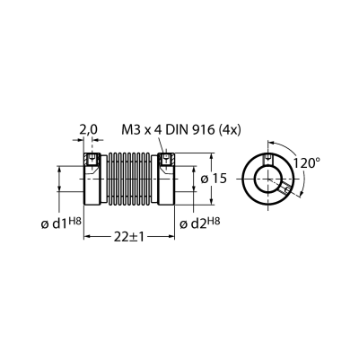 Муфта сильфонная Turck RCS-15-06-06 