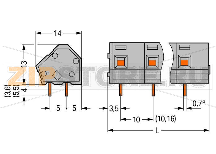 Клемма на печатную плату; 2,5 мм; Шаг контактов 10/10,16 мм; 8-пол.; подходят для применений Ex e; CAGE CLAMP®; опция объединения; 2,50 mm; светло-серые Wago 236-608/000-009/999-950 Клеммные колодки с соединением CAGE CLAMP®, применение отвертки параллельно или перпендикулярно вводу проводникаТакже доступны с аттестацией Ex eСпециальные инструменты для заводского монтажаСоединение под углом 45° обеспечивает возможность использования в широком спектре применений и для разных типов проводного монтажаУстановите шаг контактов в мм или дюймах либо сжав клеммные колодки плотнее, либо разделяя их...