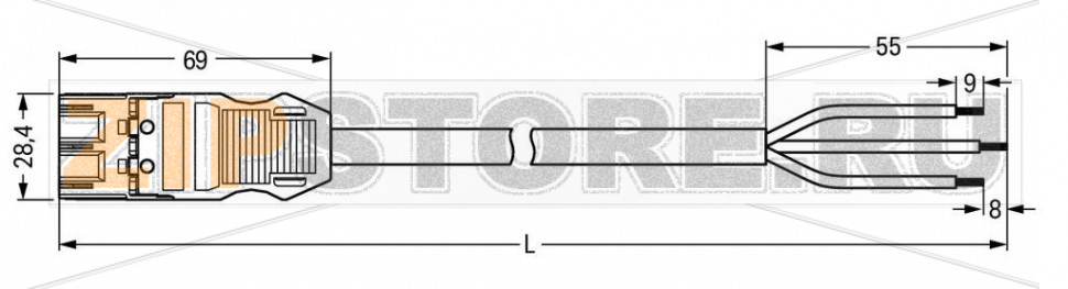 pre-assembled connecting cable; Cca; Plug/open-ended; 3-pole; Cod. A; H05Z1Z1-F 3G 2.5 mm; 2,50 mm; black Wago 771-9393/267-601 Protected against mismating and maintenance-freeAdditional variable coding is possible....