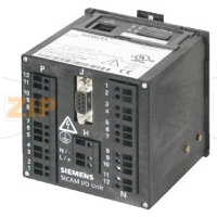 блок ввода-вывода SICAM 6 дискретных входов и выходов применение: передача дискретн. сигнала или ввод-вывод расширение устройства источн. питания с диап.напряж.: 24–240 В DC, 100–230 В AC монтаж на DIN-рейку, степень защиты IP20 оптический интерфейс интер