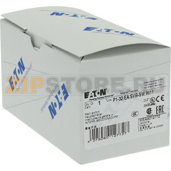 Выключатели главные, P1, 32 A, 3-полюсн., 1 замык, 1 размык контакты Eaton P1-32/EA/SVB-SW/HI11 