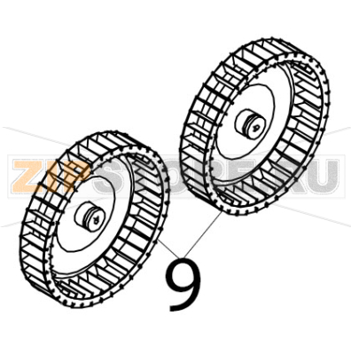 Ventola 200x40 mm, F8, a 38 pale Tecnoeka KF 966 D AL UD Ventola 200x40 mm, F8, a 38 pale Tecnoeka KF 966 D AL UDЗапчасть на деталировке под номером: 9