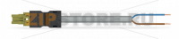 pre-assembled connecting cable; Eca; Socket/open-ended; 2-pole; Cod. B; Control cable 2 x 1.0 mm; 1 m; 1,00 mm; light green Wago 771-8992/105-105