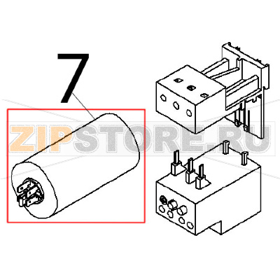 Condensatore 35 microF, 420 V Angelo Po FX101G2 Condensatore 35 microF, 420 V Angelo Po FX101G2Запчасть на деталировке под номером: 7