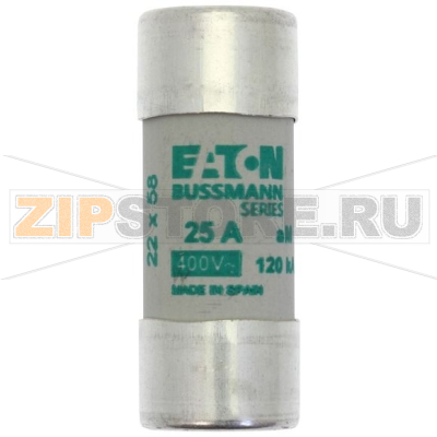 Предохранитель, 25 A, AC 690 В, 80 кА, 22x58 мм, aM, IEC Eaton CYLINDRICAL FUSE 22x58 25A AM 69 
