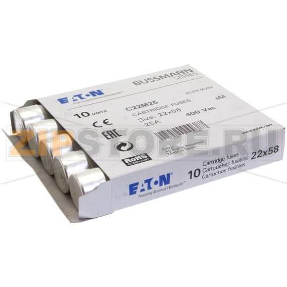 Предохранитель, 25 A, AC 690 В, 80 кА, 22x58 мм, aM, IEC Eaton CYLINDRICAL FUSE 22x58 25A AM 69 