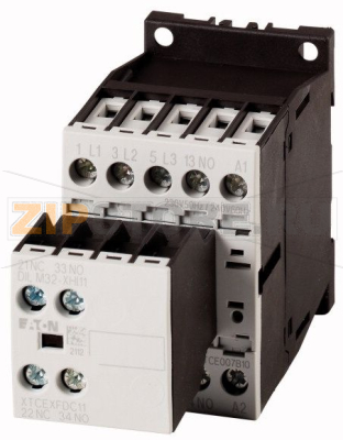 Контактор 12 А, 24В (DС), 2НО+1НЗ доп. контакт, категория AC-3, AC-4 Eaton DILM12-21(24VDC) 