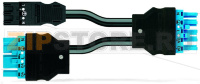 pre-assembled Y-cable; Cca; 2 x plug/socket; 3-pole + 5-pole/5-pole; Cod. A/I; H05Z1Z1-F 2 x 1,50 mm; H05Z1Z1-F 3G 2.5 mm; 0.5 m; 1,50 mm; black/blue Wago 771-5001/223-000