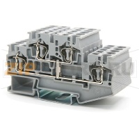 Клемма проходная, пружинная, серая CHIKU RNSTB 4-PV