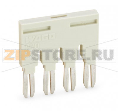Push-in type jumper bar; insulated; 4-way; Nominal current 18 A; light gray Wago 870-404 