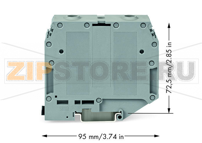 Винтовая проходная клемма; 95 мм?; для DIN-рейки 35 x 15 и 35 x 7,5; 95,00 mm?; серые Wago 400-415/415-556 