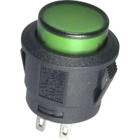 Кнопка 250 В/AC, 6 А, 1 x вкл/выкл, с фиксацией, 1 шт TRU Components TC-R13-527BL-02GN
