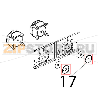 Disco tenuta albero motore inox Unox XBC 404 Disco tenuta albero motore inox Unox XBC 404Запчасть на деталировке под номером: 17