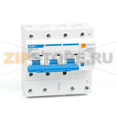 Дифавтомат 80 А, 30 мА, 10 кА Chint NXBLE-125 