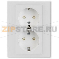 Розетка двойная, серая/белая ABB 2CHH223457C6016