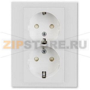 Розетка двойная, серая/белая ABB 2CHH223457C6016 
