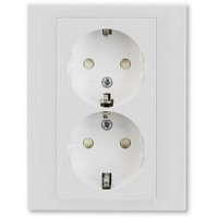 Розетка двойная, серая/белая ABB 2CHH223457C6016