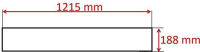 GLASS FOR OVEN DOOR 1215x188x6 mm