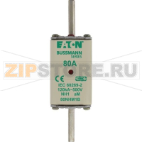 Предохранитель, 80 A, AC 500 В, 120 кА, NH1, aM, IEC Eaton NH FUSE SIZE 1 AM 80A 500V
