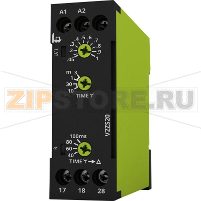 Реле времени, многофункциональное, 12-240 В/AC/DC, 0.04-180 с, 1 шт Tele V2ZS20 