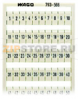 Маркировочная карта WMB; в картах; МАРКИРОВАНО; 1 ... 50&2X; not stretchable; Горизонтальная маркировка; с креплением на защелке; белые Wago 793-566
