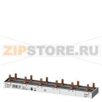 Компактная Pin шина, 10mm2 сечение: 1p/N 6x УОДП + 6x комп.устр.  1-пол. защ.от прикосн. 12 мод. фикс.длины Siemens 5ST3676-0