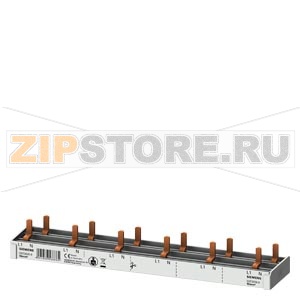 Компактная Pin шина, 10mm2 сечение: 1p/N 6x УОДП + 6x комп.устр.  1-пол. защ.от прикосн. 12 мод. фикс.длины Siemens 5ST3676-0 