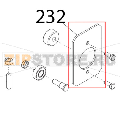 Piastrina carrello CE Sirman Palladio 350 Piastrina carrello CE Sirman Palladio 350Запчасть на деталировке под номером: 232