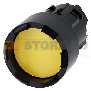 АКТУАТОР КНОПКИ, 22MM, КРУГЛ., ПЛАСТИК, КНОПКА ЖЁЛТАЯ RAISED FRONT RING, CASTELLATED БЕЗ ФИКСАЦИИ Siemens 3SU1000-0DB30-0AA0 