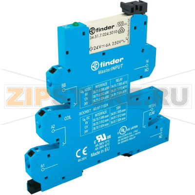 Модуль реле интерфейсный 24 V (DC), 24 V (AC), 6 A Finder 39.71.0.024.5060 