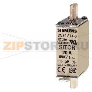 ПЛАВКАЯ ВСТАВКА SITOR КАТЕГОРИЯ GR, DIN 43620 40A , AC 690 V ,(ТИПОРАЗМЕР 000) Siemens 3NE1802-0 