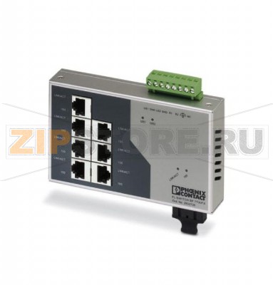 Коммутатор Ethernet Phoenix Contact FL SWITCH SF 7TX/FX 7 портов TP-RJ45, 1 порт для оптоволоконного кабеля, 100 Мбит/с дуплексный режим, разъем SC-D, автоопределение скорости передачи данных - 10 или 100 Мбит/с (RJ45), функция Autocrossing.Минимальный заказ: 1 шт.Упаковка: 1 шт.