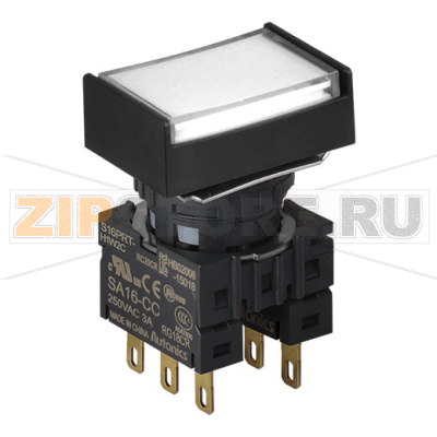 Выключатель кнопочный, Ø отверстия: 16 мм Autonics S16PRT-H2W2C 