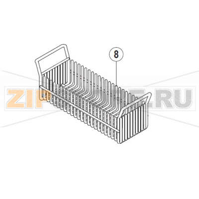 Cuttlery rack Hobart UXT-10A                                                                              Cuttlery rack Hobart UXT-10AЗапчасть на сборочном чертеже под номером: 8Название запчасти на немецком языке языке: Cuttlery rack Hobart UXT-10A
