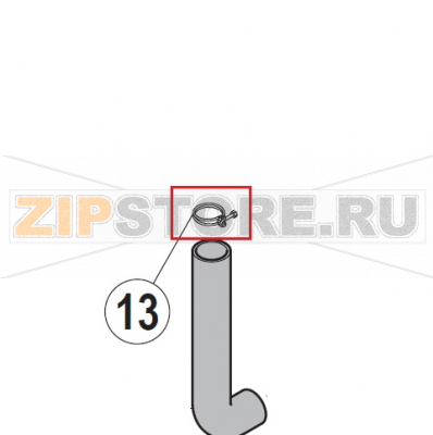 Hose clamp Hobart UXT-10A                                                                                   Hose clamp Hobart UXT-10AЗапчасть на сборочном чертеже под номером: 13Название запчасти на немецком языке языке: Hose clamp Hobart UXT-10A
