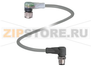 Кабель датчика-исполнительного устройства Connection cable V1-W-E2-BK0,3M-PUR-U-V1-W Pepperl+Fuchs Описание оборудованияConnecting cable, M12 to M12, LED