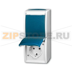 Розетка 16 А, 250 В, IP44, монтаж: открытый, серая/сине-зелёная ABB 2CKA002084A0702 