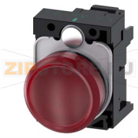 СВЕТОВОЙ ИНДИКАТОР, 22MM, КРУГЛЫЙ, ПЛАСТИК, КРАСНЫЙ МАТОВЫЙ РАССЕИВАТЕЛЬ, С ДЕРЖАТЕЛЕМ, МОДУЛЬ ПОДСВЕТКИ С ИНТЕГРИРОВАННЫМ СВЕТОДИОДОМ 230V AC,  ПРУЖИННЫЕ КЛЕММЫ, С ГРАВИРОВКОЙ ЛАЗЕРОМ, INSCRIPTION OR GRAPHIC SYMBOL CUSTOMIZED EQUIPMENT USING THE SIRIUS-A
