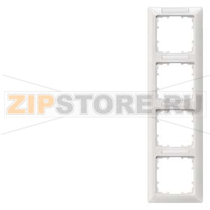 DELTA LINE ТИТАНОВО-БЕЛЫЙ РАМКА  4-МЕСТНАЯ 293X80MM ВЕРТИКАЛЬНАЯ С ПОЛЕМ ДЛЯ НАДПИСИ Siemens 5TG2554-2 