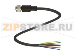 Кабель датчика-исполнительного устройства Female connector V19-G-BK10M-PUR-IEC Pepperl+Fuchs Описание оборудованияFemale cordset, M12, 8-pin, PUR-cable