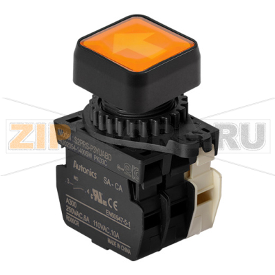 Выключатель кнопочный, Ø отверстия: 22/25 мм Autonics S2PRS-P3YUABDM 