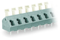 PCB terminal block; push-button; 2.5 mm; Pin spacing 7.5/7.62 mm; 5-pole; suitable for Ex-e applications; CAGE CLAMP®; commoning option; 2,50 mm; light gray Wago 256-505/332-009/999-950
