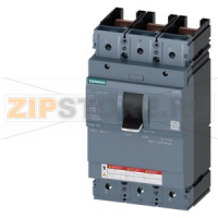 MOLDED CASE SWITCH 3VA5 UL FRAME 400 MAX SHORT CIRCUIT CURR. RATING 65kA @ 480 V 3POLE, LINE PROTECTION MCS110, In=400A WITHOUT OVERLOAD PROTECTION SELF PROTECTION Ii=15 x In W/O CONNECTION Siemens 3VA5340-0BB31-0AA0