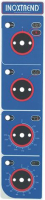 BLUE ANALOGIC PLATE WITH RED INDEX